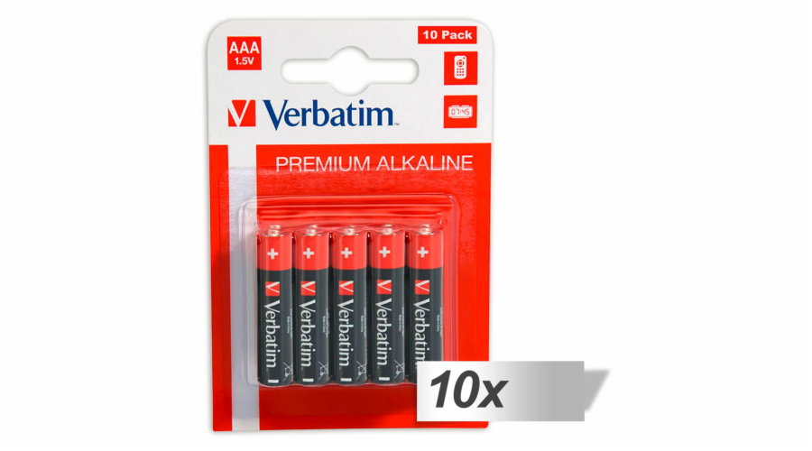 10x10 Verbatim Alkaline Batterie Micro AAA LR 03 49874