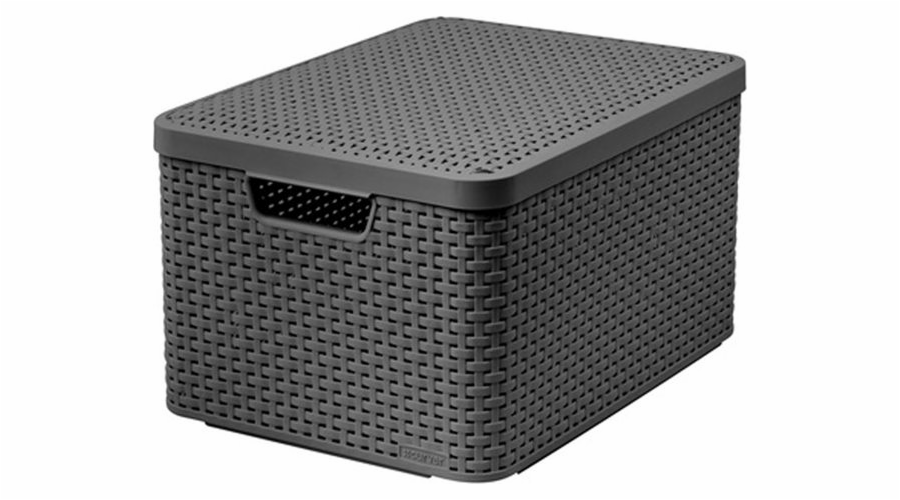 Krabička na košík s víkem L šedý košík Určení Univerzální kontejner