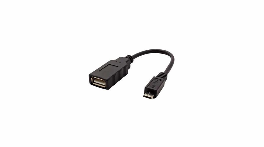 Redukce Roline USB A(F) - microUSB B(M), OTG, 0,15m, černý