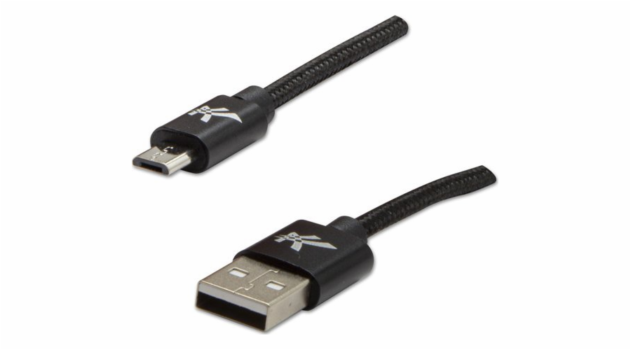 Kabel USB Logo USB-A - microUSB 1 m Czarny