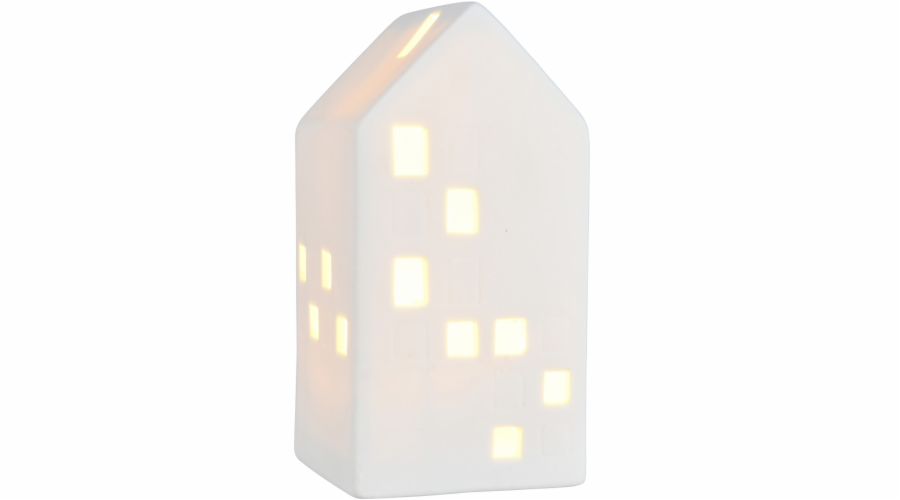 Dekorace domeček keramický LED 13 cm