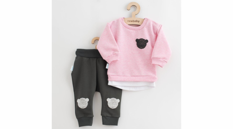 Kojenecká souprava tričko a tepláčky New Baby Brave Bear ABS růžová