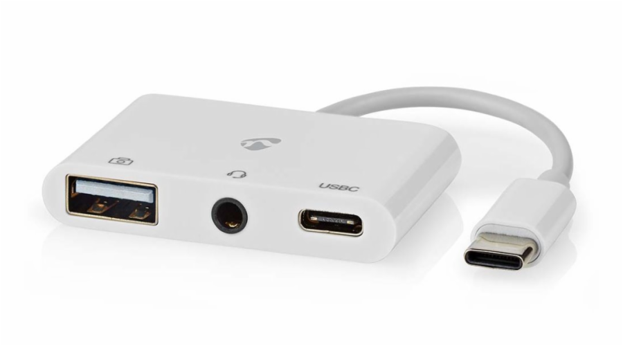 NEDIS USB 2.0 multiport adaptér/ zástrčka USB-C/ zásuvka USB-A/ zásuvka USB-C/ zásuvka 3,5 mm/ 480 Mbps/ kulatý/ blistr