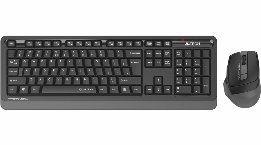 A4tech FGS1035Q, bezdrátový kancelářský set klávesnice s myši, šedá