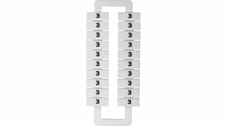 EM GROUP Označovač pro kolejové svorkovnice 2,5-70mm2 /3/ bílý 20 ks. (43192)