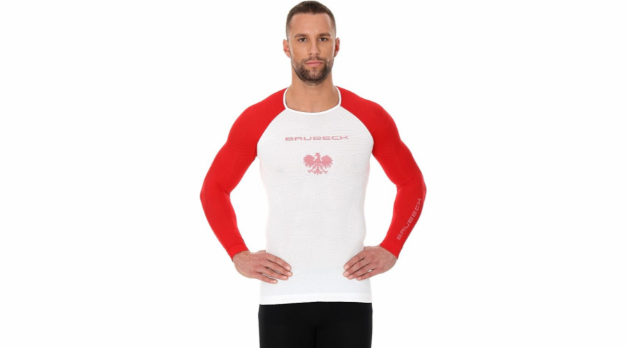 Brubeck pánské tričko 3D Husar PRO s dlouhým rukávem, bílé a červené, velikost XL (LS13190)