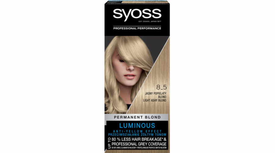 Permanentní barvení vlasů Syoss 8.5 světle popelavá blond