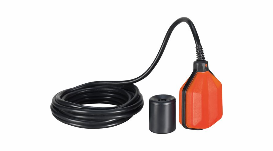 Elektrický plovákový spínač LOVATO s 5m PVC kabelem pro čistou a šedou vodu s protizávažím (LVFSP1W05)