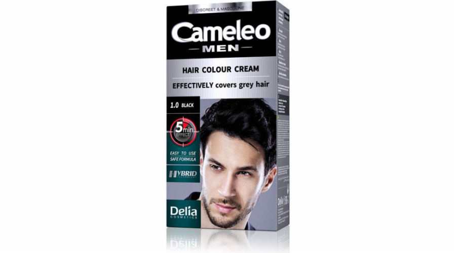 Delia Cosmetics Cameleo Men Hair Color Krémová barva na vlasy 1.0 Černá 30ml