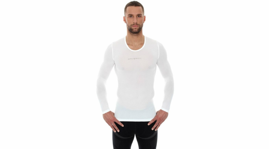 Brubeck Unisex tričko s dlouhým rukávem, bílé, velikost M (LS10850)