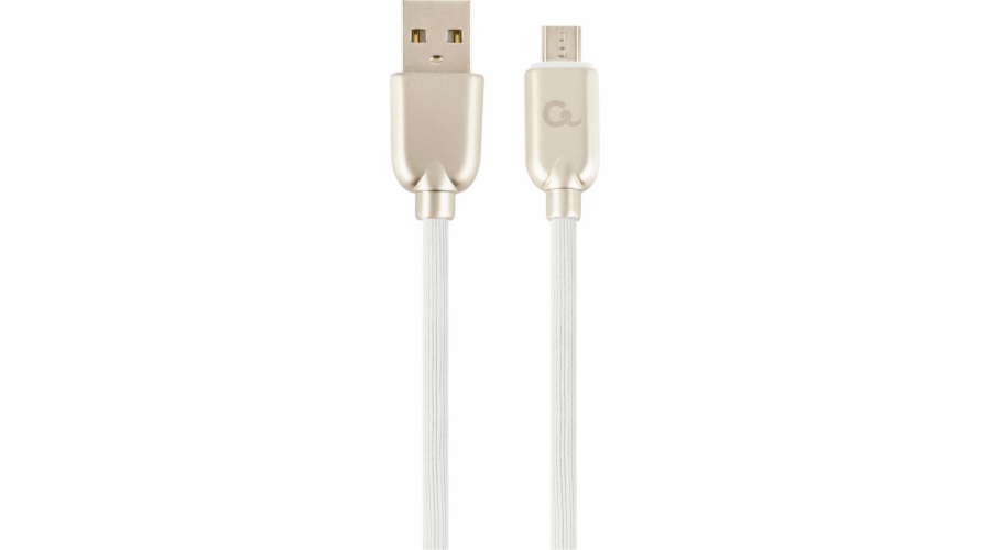 Gembird USB kabel USB 2.0 kabel (AM/microUSB M) 2m gumový oplet bílý Gembird