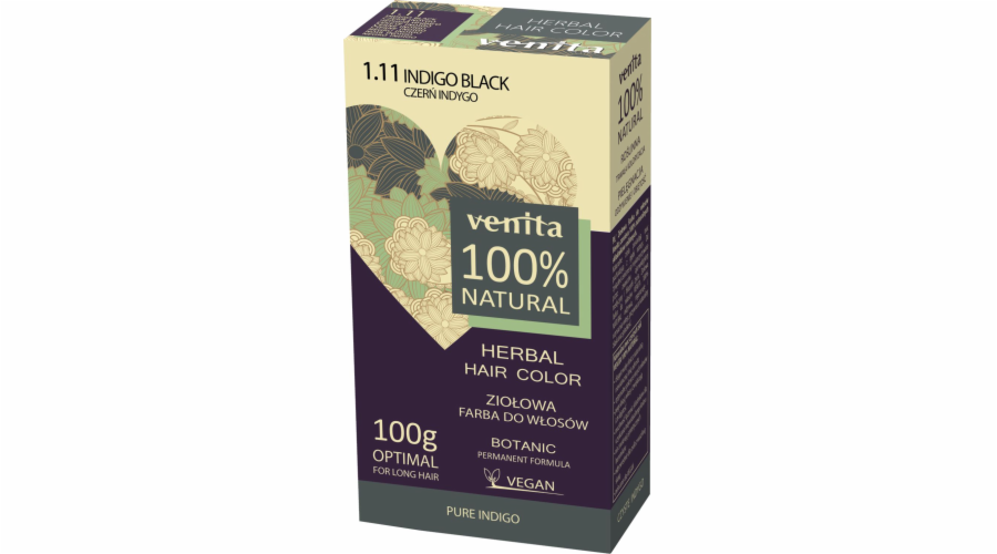 Venita Herbal barva na vlasy 1.11 Indigo Black