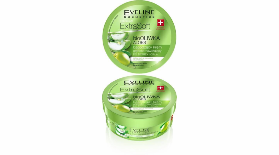 Eveline Extra Soft bio Olive and Aloe Zklidňující, hluboce hydratační krém na obličej a tělo 175 ml