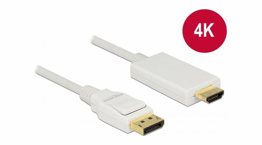 Delock DisplayPort - HDMI kabel 2m bílý (83818)