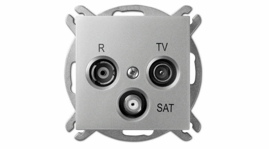 Elektro-Plast Sentia RTV-SAT koncová anténní zásuvka, stříbrný lesk (1453-56)