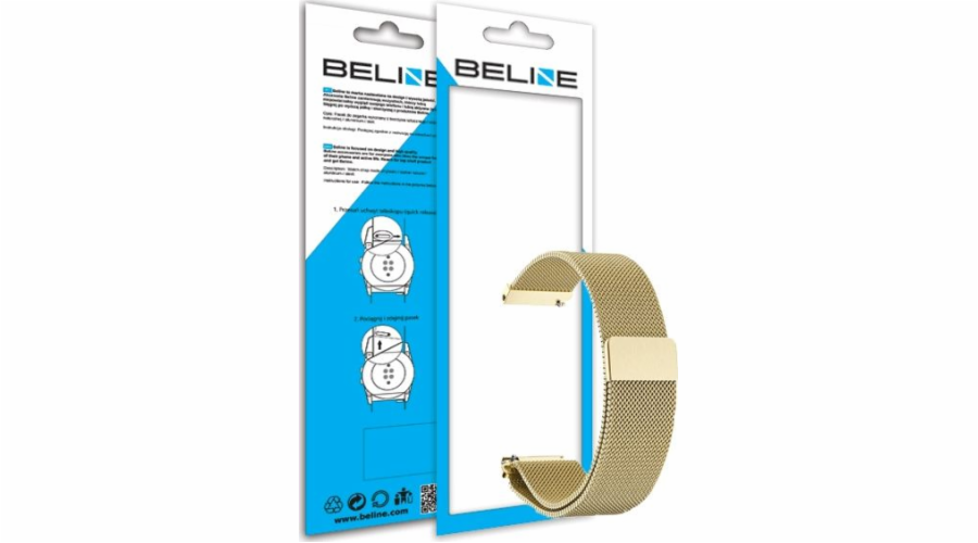 Beline Beline Řemínek k hodinkám 20mm Efektní zlato/zlato