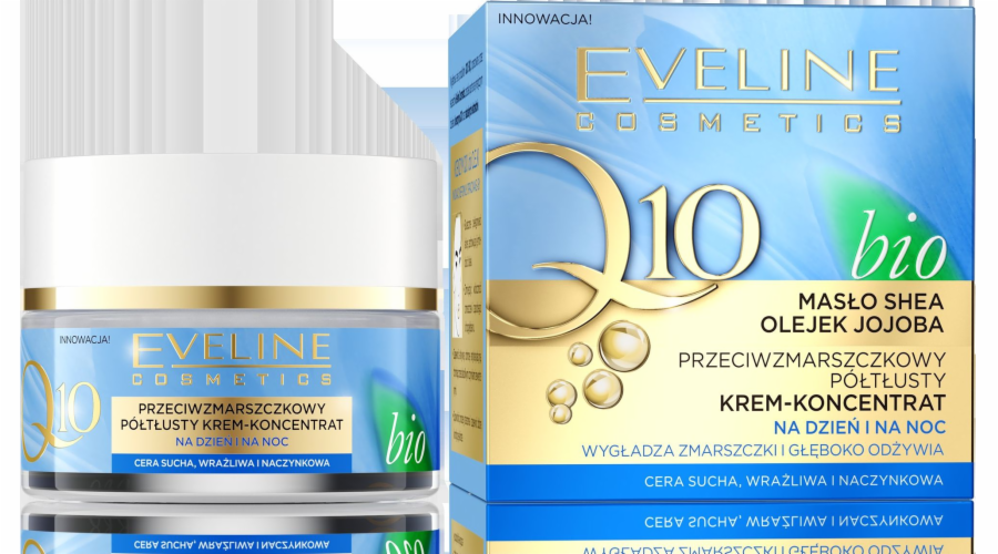 Eveline Eveline Bio Q10 polotučný krémový koncentrát proti vráskám na den a noc 50 ml