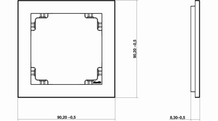 Karlik Deco rám, jednoduchý, černý, skleněný efekt, dno: bílý (12-0-DRS-1)