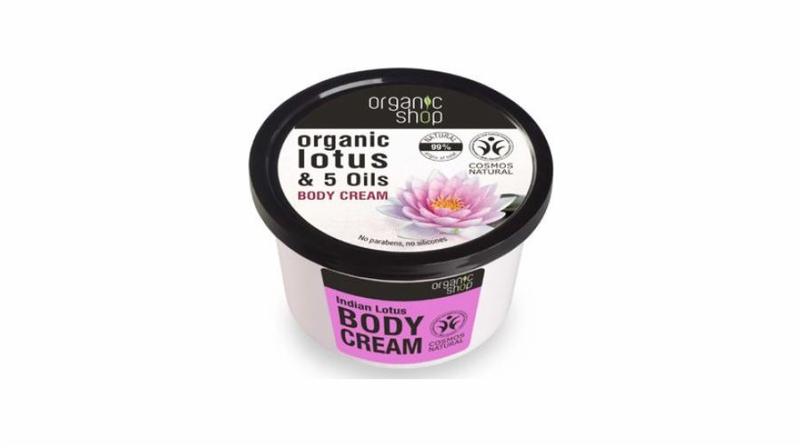 Organic Shop Indian Lotus BDIH tělový krém 250 ml