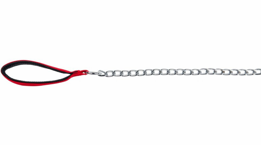Vodítko Trixie Chain s nylonovou smyčkou - Červené 2 mm