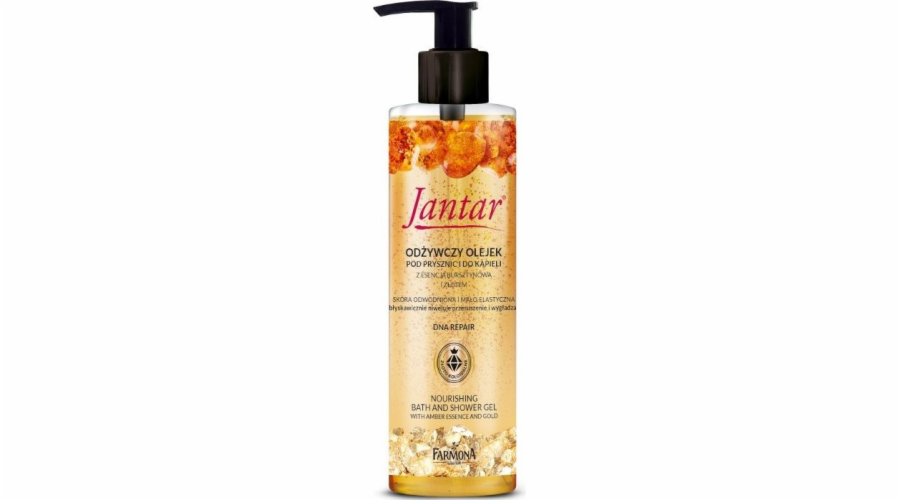 Farmona Jantar Power of Amber vyživující sprchový a koupelový olej. Amber and Gold, 400 ml