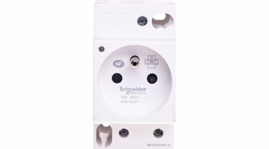 Schneider Electric Modulární zásuvka s lampou iPC 2P+E 10/16A 250V na lištu, bílá A9A15307 - A9A15307