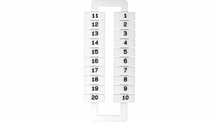 EM GROUP Označovač pro kolejové svorkovnice 2,5-70mm2 /1-20/ bílý 20 ks. (43192)