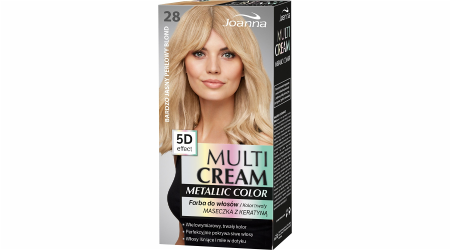 Joanna Multi Cream Color 5D effect 28 velmi světlá perleťová blond