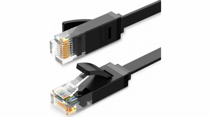 Ugreen UGREEN Ethernet RJ45 plochý síťový kabel, Cat.6, UTP, 8m (černý)