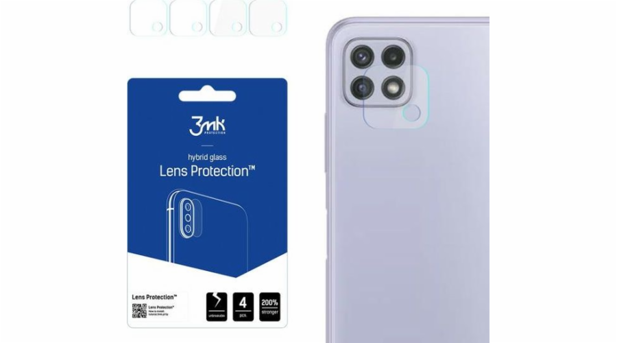 Hybridní sklo 3MK pro objektiv fotoaparátu 3MK Ochrana objektivu Samsung Galaxy A22 5G [4 PACK]