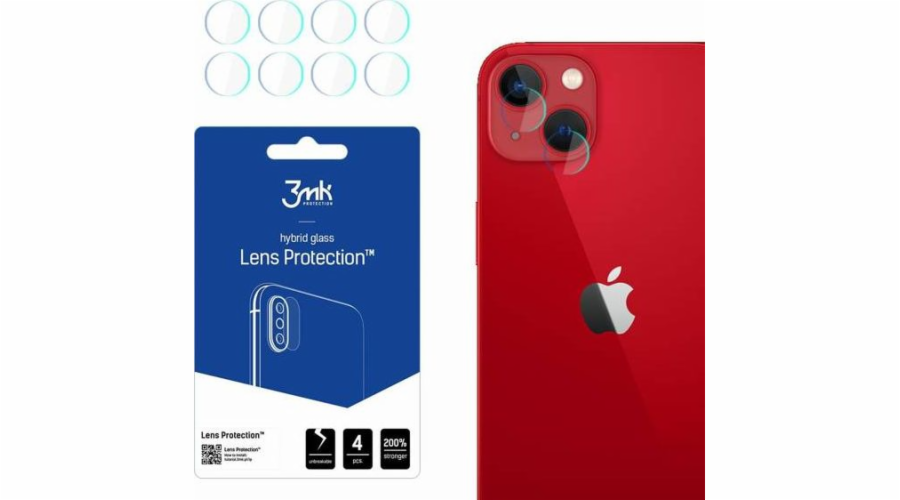 Hybridní sklo 3MK pro objektiv fotoaparátu 3MK Ochrana objektivu Apple iPhone 13 [4 PACK]