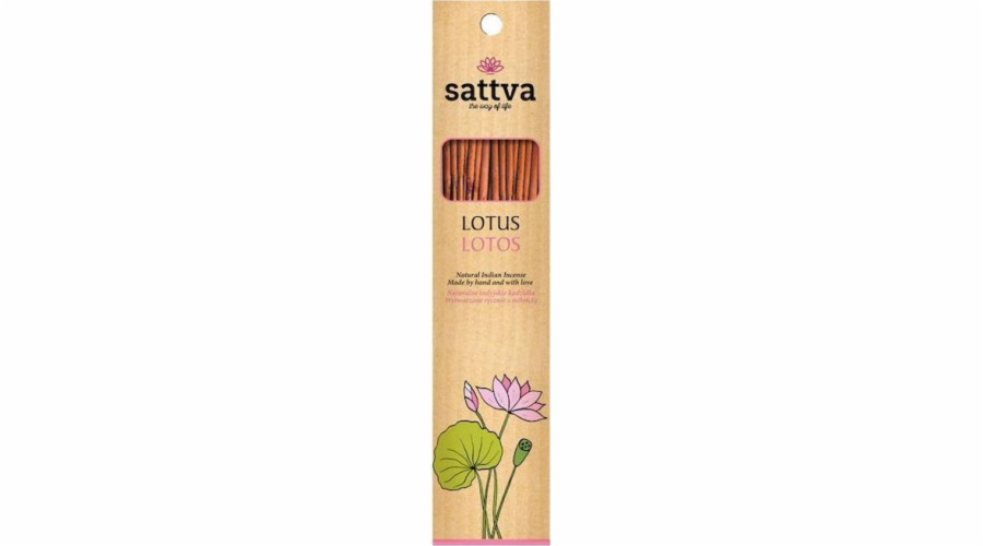Sattva Sattva Natural Indian Incense natural Indian Lotus vonná tyčinka 15 ks | DOPRAVA ZDARMA OD 250 PLN