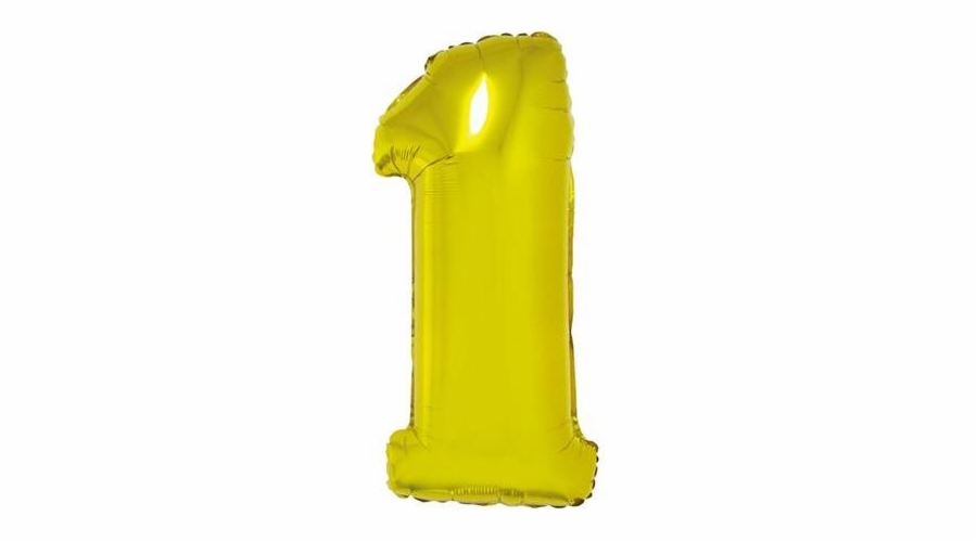 GoDan Fóliový balónek číslo 1 zlatý, 85cm