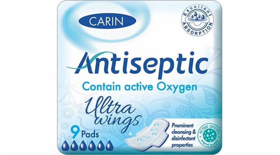 Cairn CARIN_Antiseptic Ultra Wings ultratenké hygienické vložky s křidélky 9 ks