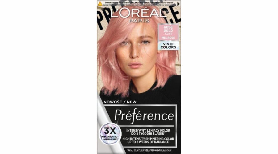 L'OREAL_Preference Vivid Colors barva na vlasy 9.213 Rose Gold