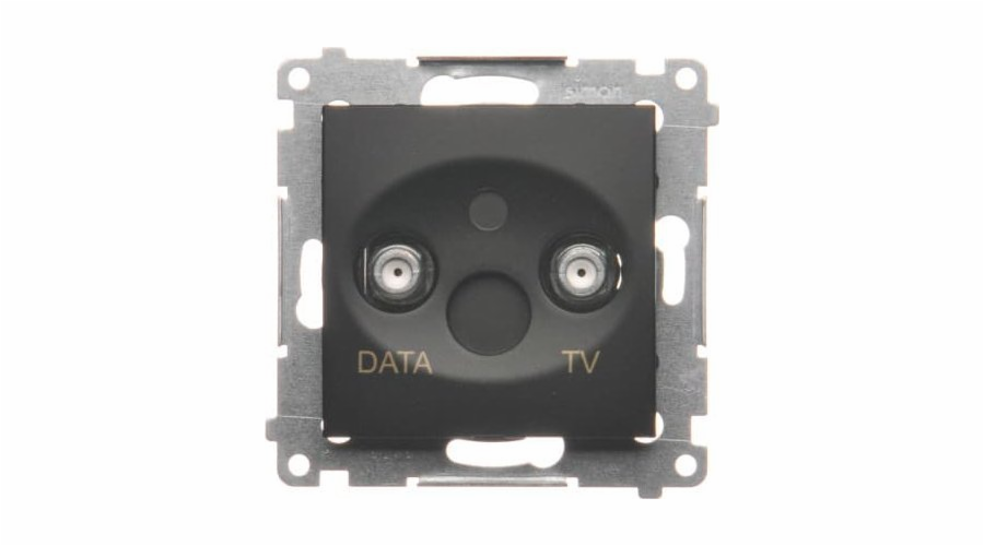 Kontakt-Simon Simon 54 TV-DATA zásuvka. Dva výstupní porty typu F (modul). Vstupní frekvence 5-1000 MHz matná černá DAD1.01/49