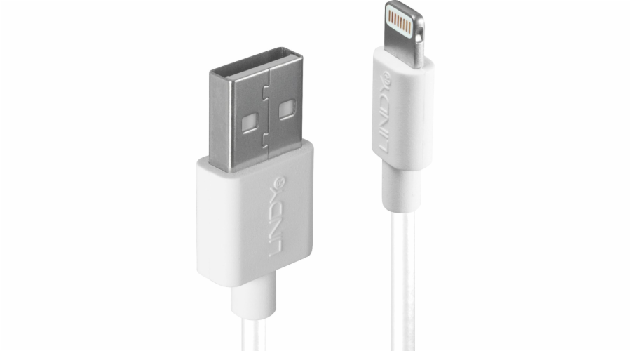 Lindy USB kabel USB A -> Lightning, bílý, 1m (31326)