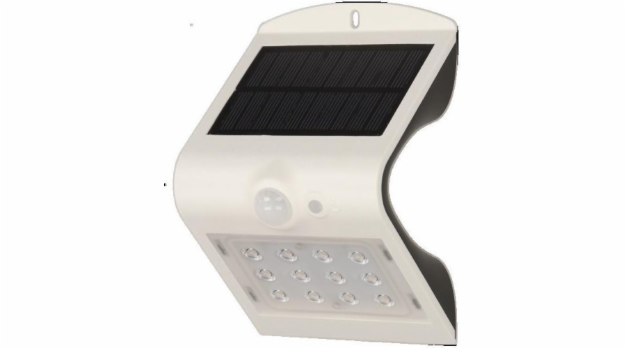 SILOE LED 1,5W, solární lampa s pohybovým senzorem 120 stupňů, 190lm, IP65, 4000K, 1200mAh, dvojitý zdroj světla, bílá, AD-SL-6083WLR4