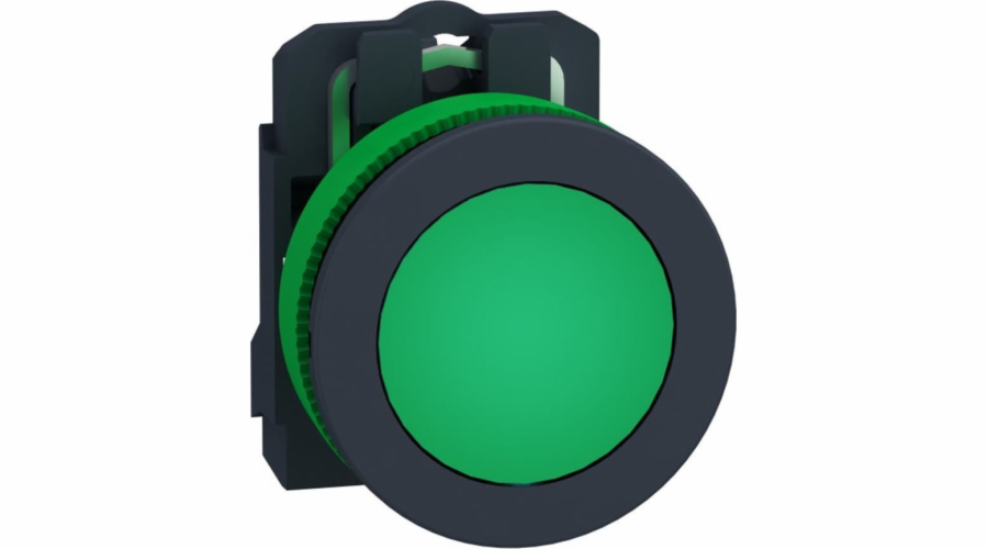 Harmony XB5 Ploché plastové tlačítko. zelená fi30 hladká čočka integrovaná LED 110...120 V AC XB5FVG3