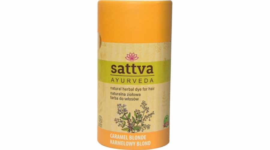 SATTVA_Natural Herbal Dye for Hair přírodní bylinná barva na vlasy Karamelová blond 150g