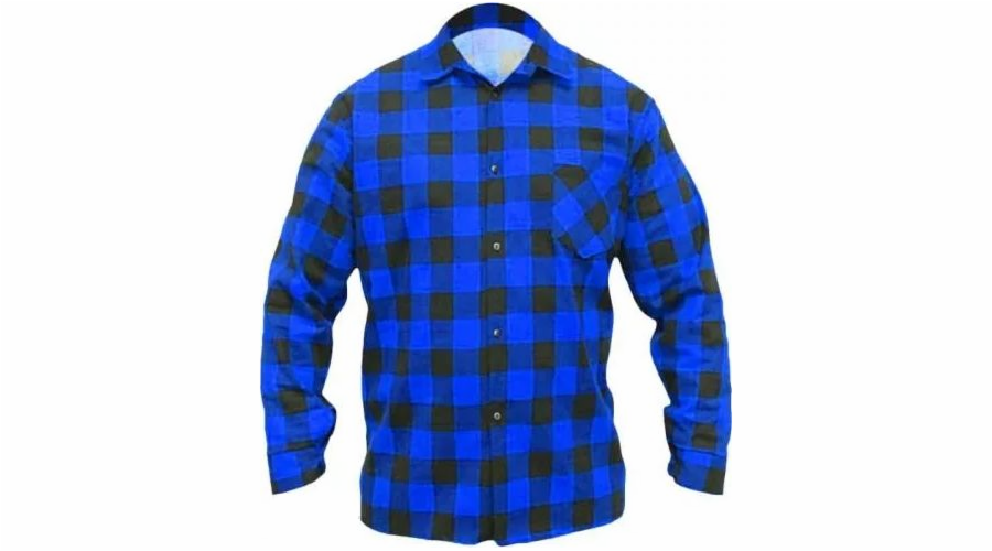 Dedra modrá flanelová košile, velikost XL, 100% bavlna (BH51F2-XL)