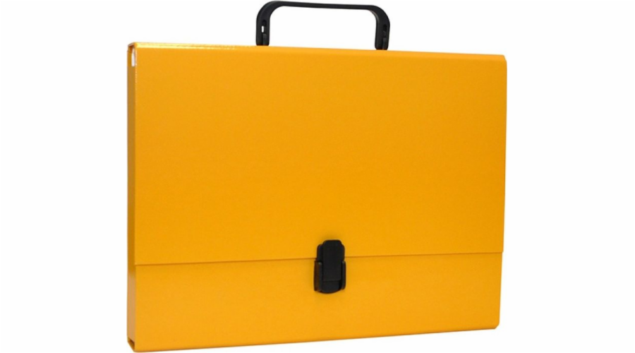 Kancelářské potřeby KANCELÁŘSKÉ PRODUKTY skládací krabice, PP, A4/5cm, s madlem a zámkem, žlutá