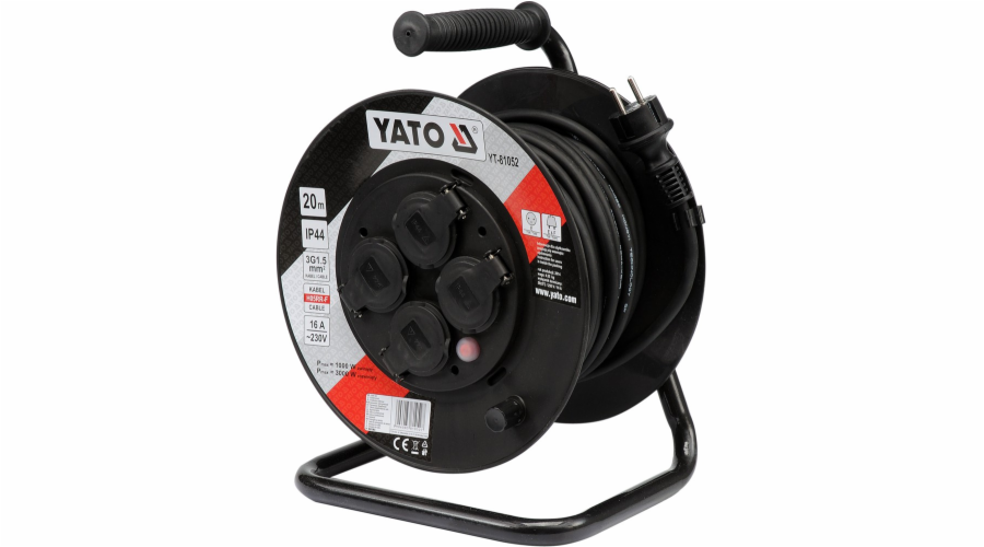Yato Reel prodlužovací kabel 20m/4 zásuvky 230v H05RR-F 3x1,5m2 (YT-81052)