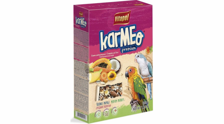 Vitapol Karmeo Premium kompletní krmivo pro středně velké papoušky 800g