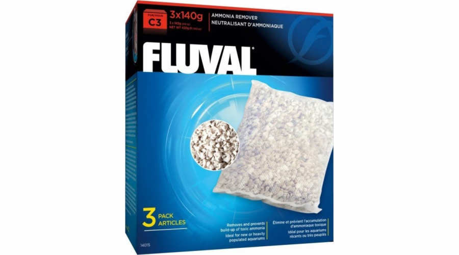 Fluval Ammonia Remover cartridge pro filtr C3, 3x140g