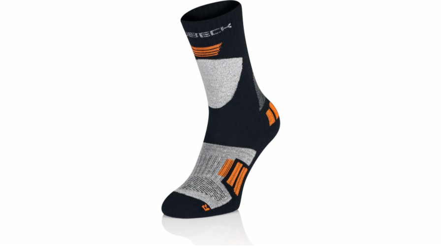 Brubeck dětské ponožky Ski Force, šedé a oranžové, velikosti 33-35 (BSK001/J)