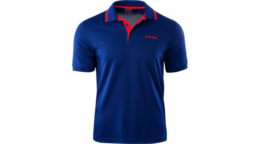 HI-TEC pánské tričko Polo Site modrý potisk/vysoké riziko červené velikost L