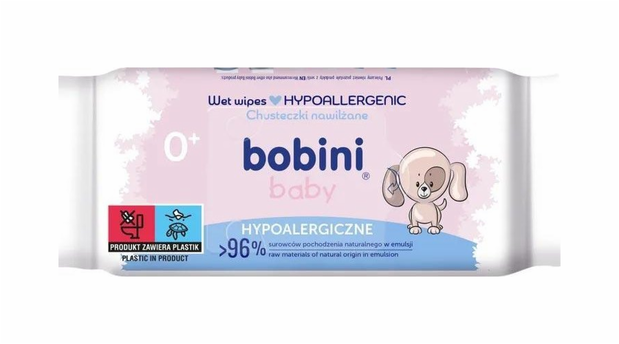 Bobini BOBINI_Baby vlhčené ubrousky pro děti a kojence Hypoalergenní 60 ks