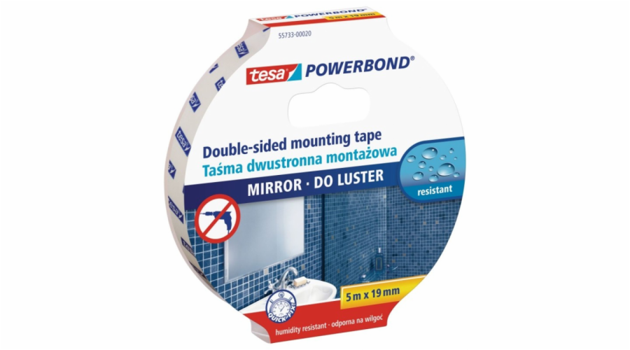 Tesa Oboustranná montážní páska POWERBOND na zrcadla 5m 19mm H5573320