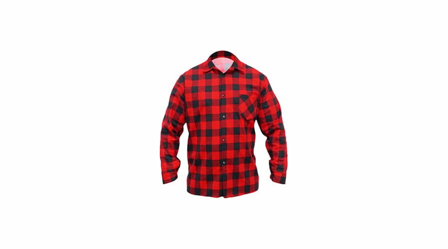 Dedra Červená kostkovaná flanelová košile Dedra BH51F1-S
